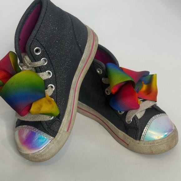Jojo SIWA✅✅ REDUCED✅✅Gray Sparkly Denim Hightop Sneakers Size US Kids 9 - Picture 1 of 7